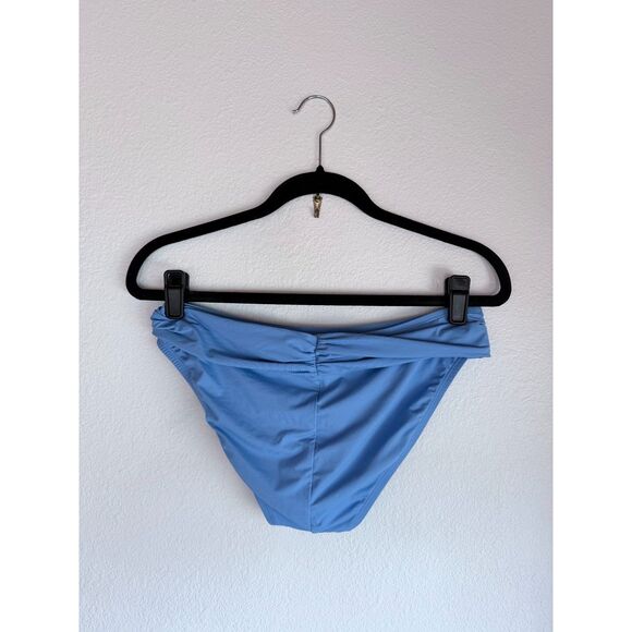 NWT La Blanca Island Goddess Shirred Band Hipster Bikini Bottoms in Chambray 10 - Picture 6 of 12